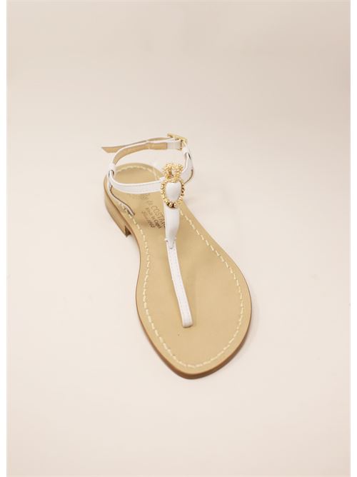Bridal Capri sandals with horn Da Costanzo | SANDALICORNOCAPRIBIANCOBIANCO